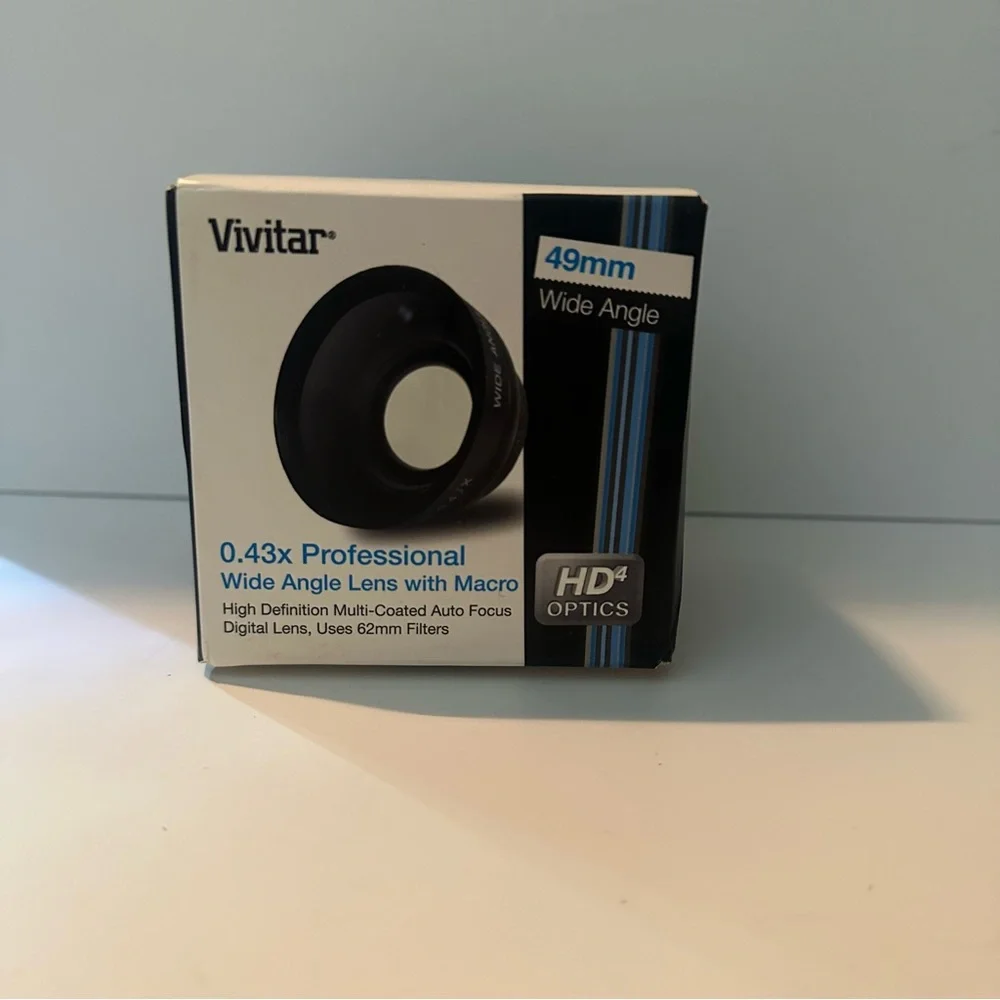 Vivitar HD 49mm 0.43x Pro Wide Angle Lens W/Macro Converter Attachment Lens NEW